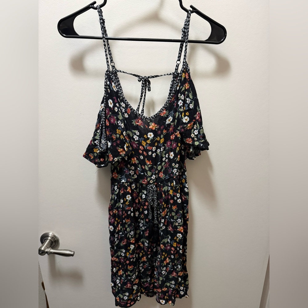 Xhilaration Floral Mini Dress - Black, Red, Yellow, White